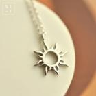 925 Sterling Silver Sun Pendant Necklace Silver - One Size