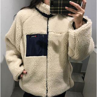 Fleece-lined Faux Fur Jacket Almond - One Size
