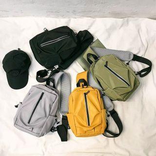 Reflective Striped Nylon Sling Bag