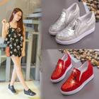 Platform Hidden-wedge Sequined Loafers