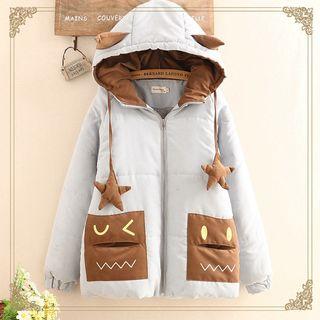 Star Accent Padded Hood Jacket
