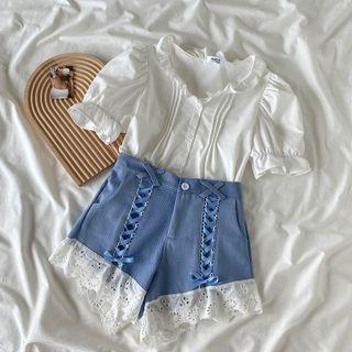 Short-sleeve Shirt / Denim Shorts / Set
