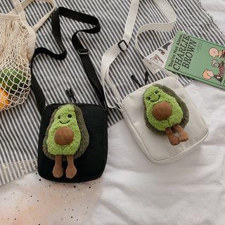 Avocado-detailed Canvas Crossbody Bag