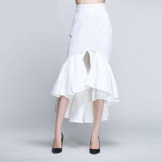 Dip Back Split Fishtail Skirt