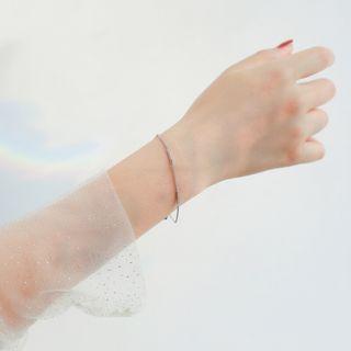 925 Sterling Silver Bar & Chain Bracelet As Shown In Figure - One Size