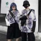 Couple Matching Long-sleeve Tie-dyed T-shirt