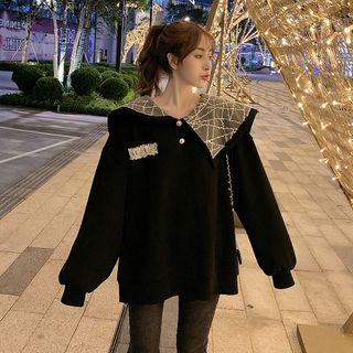 Asymmetric Sailor-collar Sweatshirt