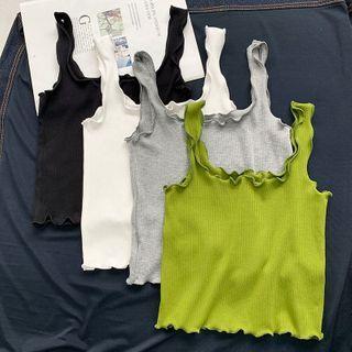 Ruffle-trim Crop Top