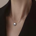 925 Sterling Silver Irregular Disc Pendant Necklace 925 Silver - As Shown In Figure - One Size