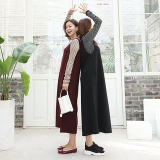 U-neck Long Pinafore Dress