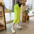 Neon-color H-line Long Skirt
