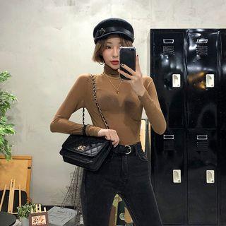Sheer Turtle-neck Top In 6 Colors