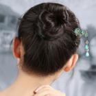 Retro Floral Beaded Drop Hair Stick