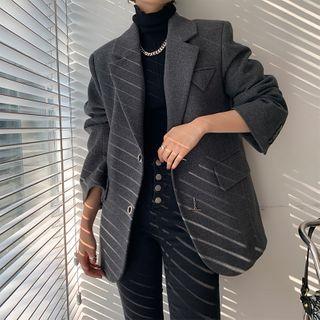 Single-breasted Metal-accent Blazer