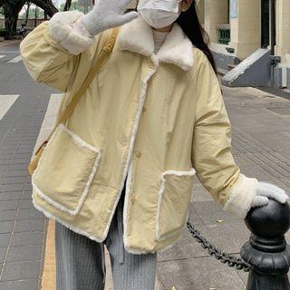Long-sleeve Furry Trim Jacket