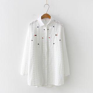 Triangle Embroidered Shirt White - One Size