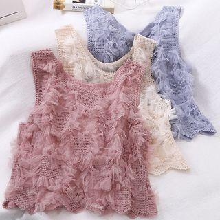 Mesh Fringe Crochet Tank Top