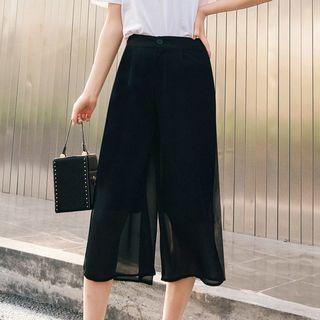 Split Chiffon Gaucho Pants