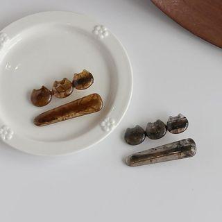Set Of 2: Cat / Bar Hair Clip (various Designs)