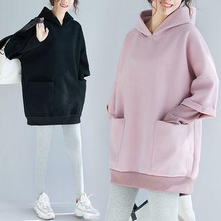 Plain Woolen Hooded Sweatshirt
