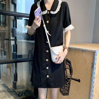 Peter-pan-collar Short-sleeve A-line Dress