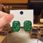 Geometric Resin Alloy Earring 1 Pair - Earring - Silver Pin - Green - One Size