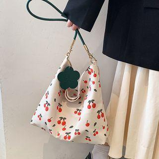 Cherry Print Canvas Tote Bag Cherry - Red & White - One Size