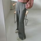 Slit-hem Boot-cut Sweat Pants