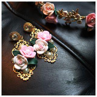 Rose Faux Pearl Earrings