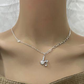 Rhinestone Rabbit Necklace Necklace - Rabbit - Silver - One Size