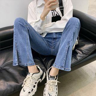 Front-slit Boot-cut Jeans (various Designs)