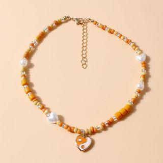 Heart Pendant Beaded Necklace