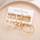 Set Of 6 Pairs: Earring 1 Pair - 55213 - Gold - One Size