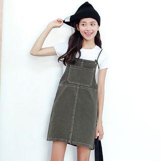 Tie Strap Dungaree Dress