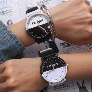 Couple Watching Color Block Watch