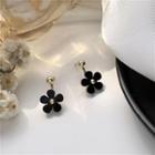 Flower Alloy Swing Earring 1 Pair - Stud Earrings - Black - One Size