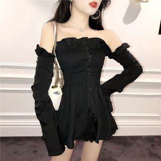 Off-shoulder Long Sleeve Blouse