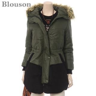 Faux-fur Trim Padded Coat