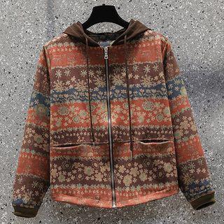 Floral Zip-up Hoodie
