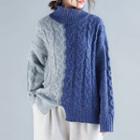 Turtleneck Cable Twist Sweater As Shown In Figure - One Size