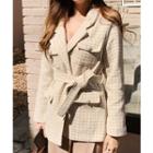 Tie-waist Wrap Dress Beige - One Size
