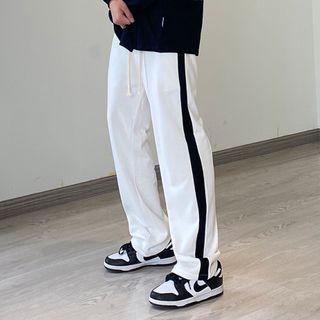 Two-tone Panel Straight Leg Sweatpants