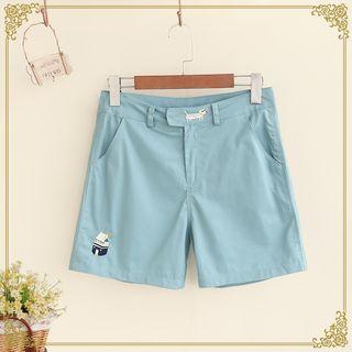 Dog Embroidered Shorts