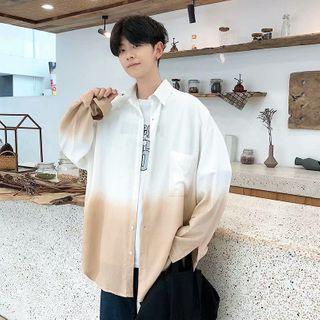 Colour-block Long-sleeved Shirt