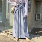 Paperbag-waist Silky Culottes