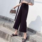 Ribbed Cropped Wide-leg Pants