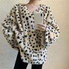 Leopard Print Sweatshirt Leopard Print - White - One Size