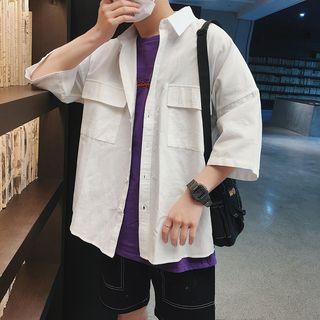 Lettering 3/4-sleeve Shirt