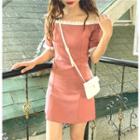Ruffle Trim Off-shoulder Mini Dress