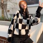 Checkered Sweater Checkered - Black & White - One Size